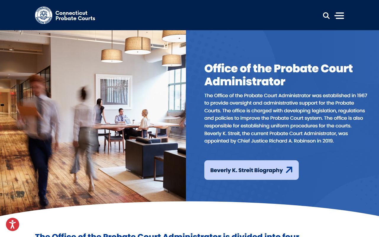 Connecticut probate court records administrator's office