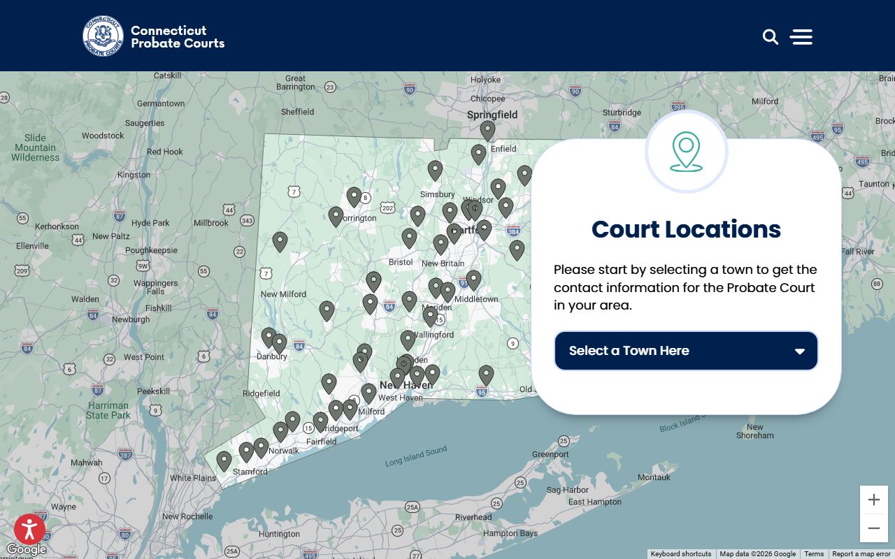 Connecticut probate court records court locator directory