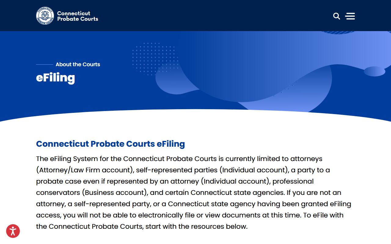 Connecticut probate court records efiling information