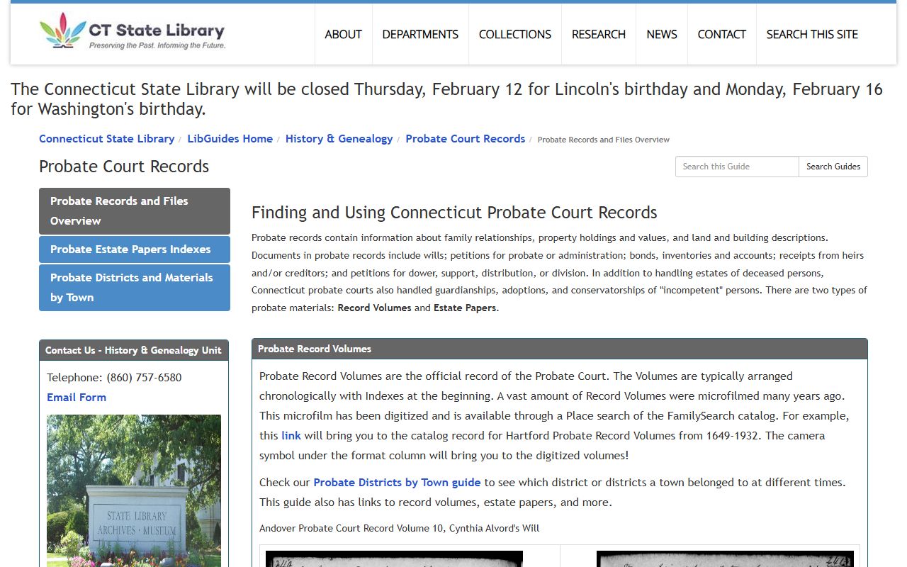Connecticut probate court records probate records research guide